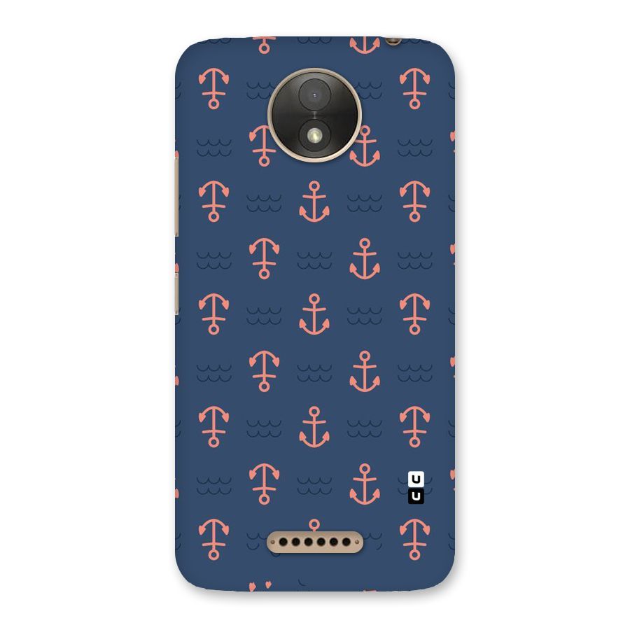 Anchor Sea Blue Back Case for Moto C Plus