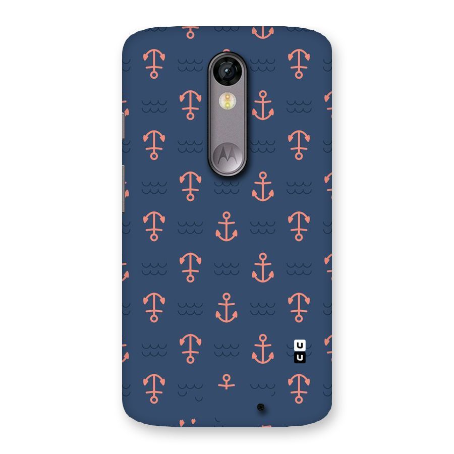 Anchor Sea Blue Back Case for Moto X Force