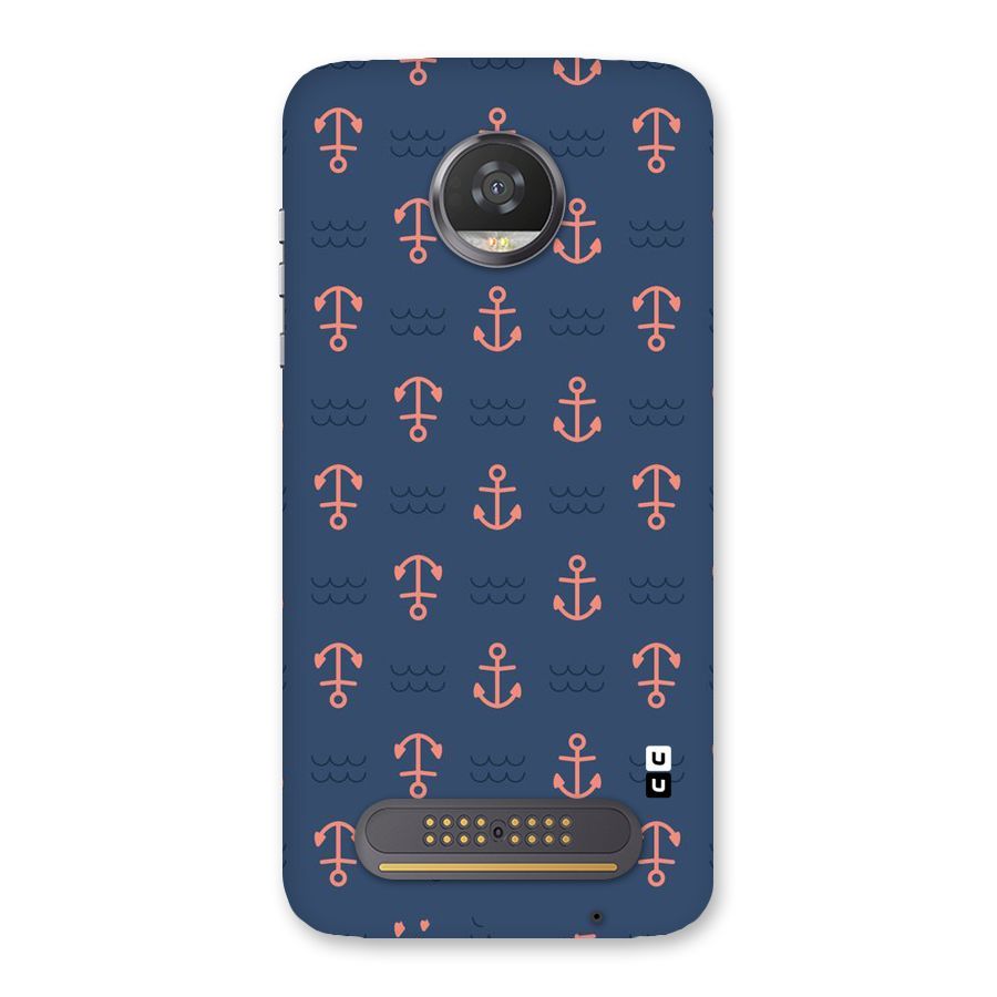 Anchor Sea Blue Back Case for Moto Z2 Play