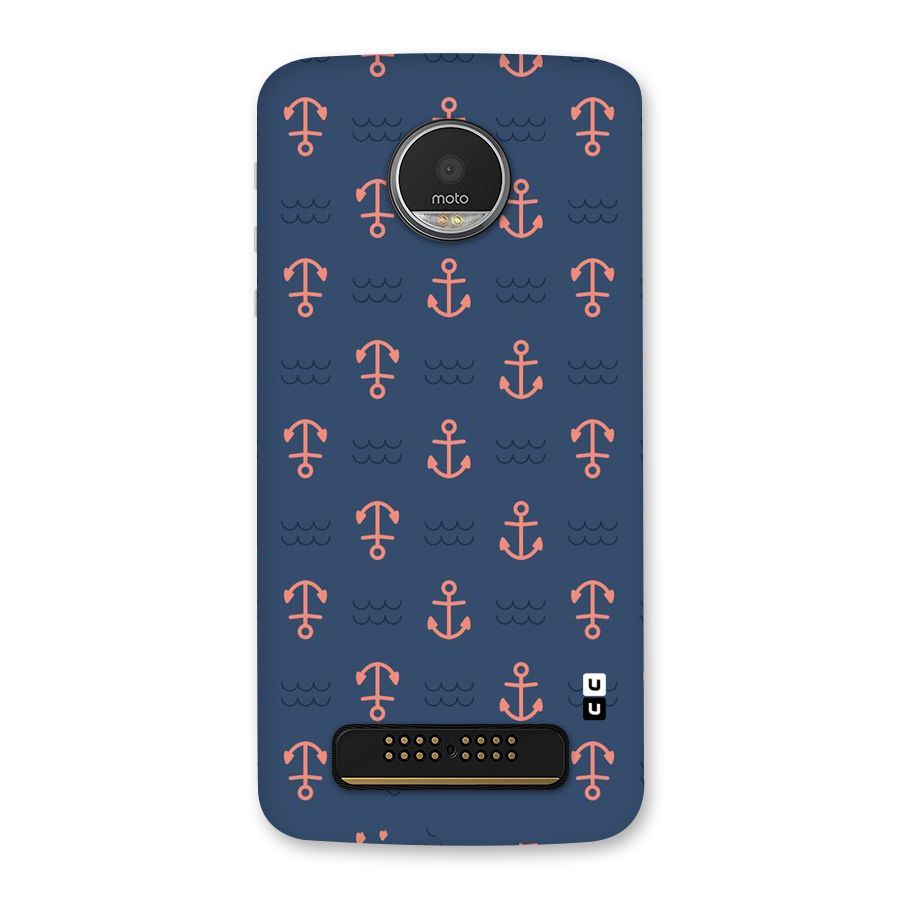 Anchor Sea Blue Back Case for Moto Z Play