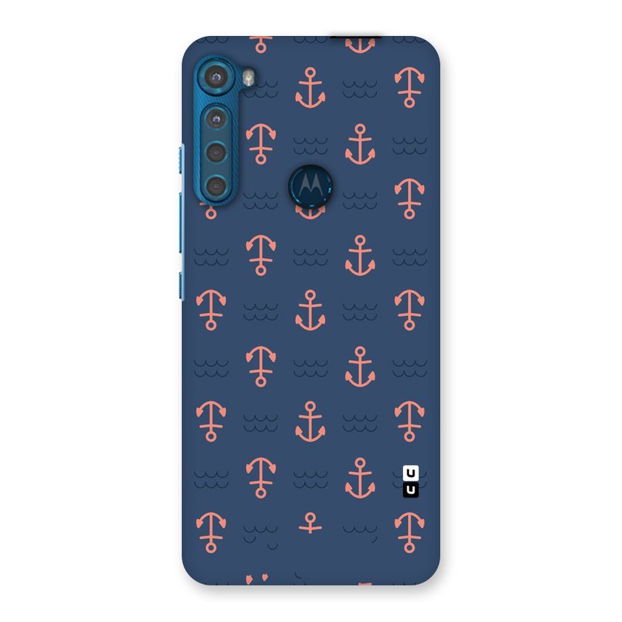Anchor Sea Blue Back Case for Motorola One Fusion Plus
