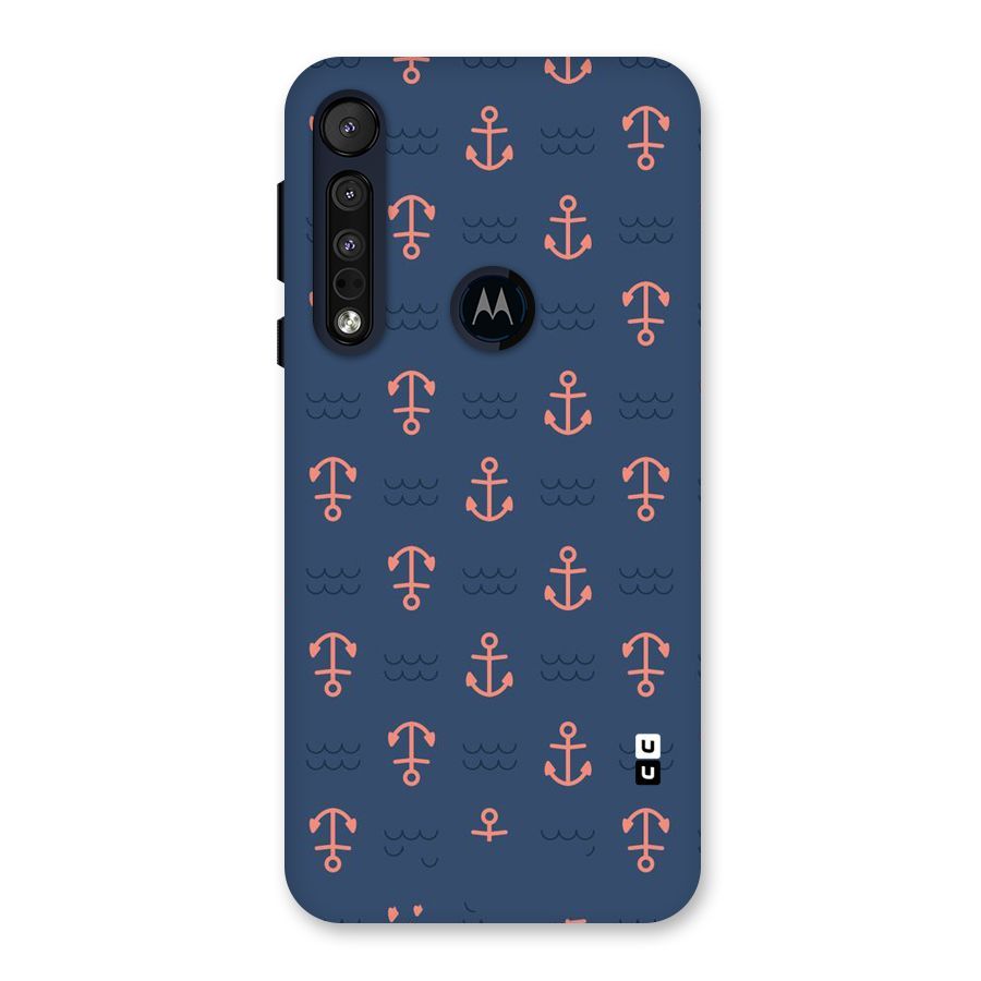 Anchor Sea Blue Back Case for Motorola One Macro