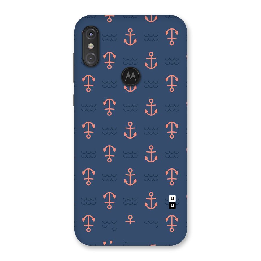 Anchor Sea Blue Back Case for Motorola One Power