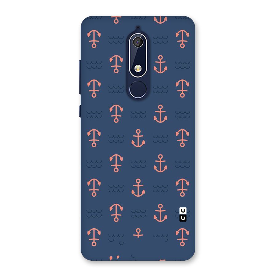 Anchor Sea Blue Back Case for Nokia 5.1