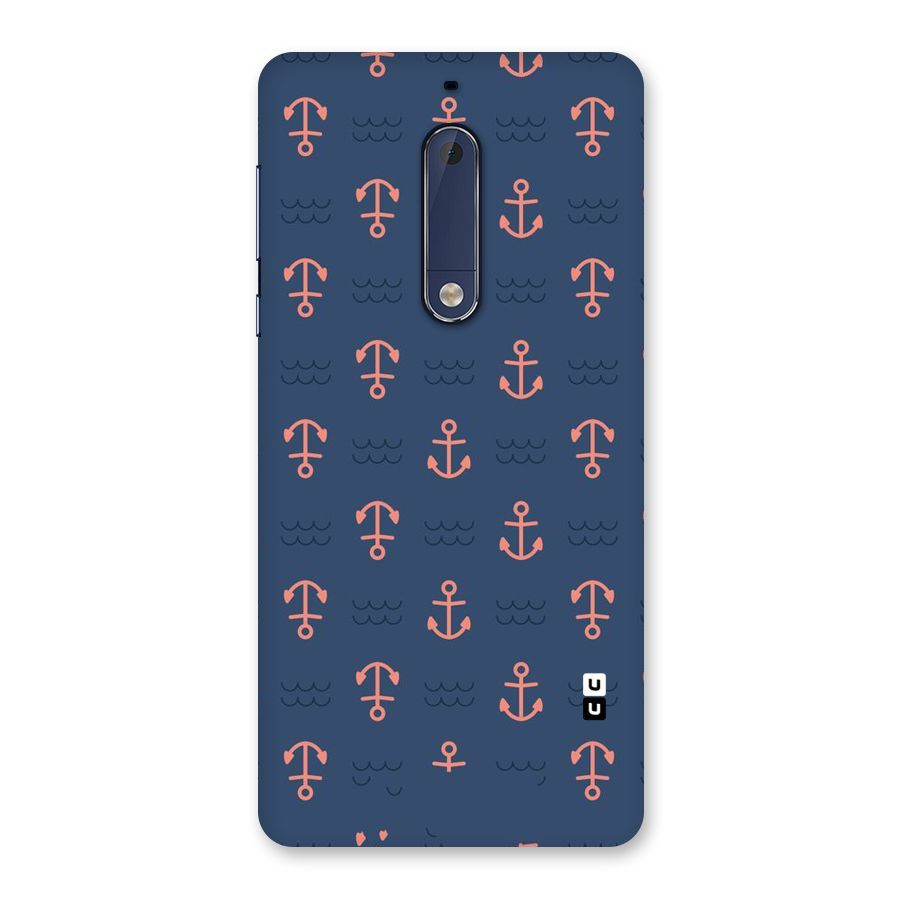 Anchor Sea Blue Back Case for Nokia 5
