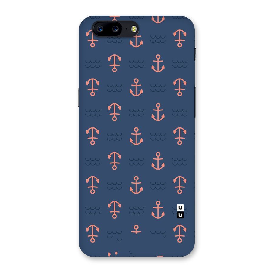 Anchor Sea Blue Back Case for OnePlus 5