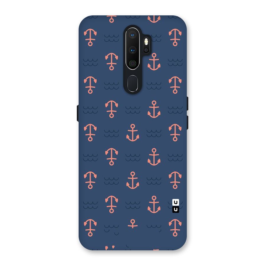 Anchor Sea Blue Back Case for Oppo A5 (2020)