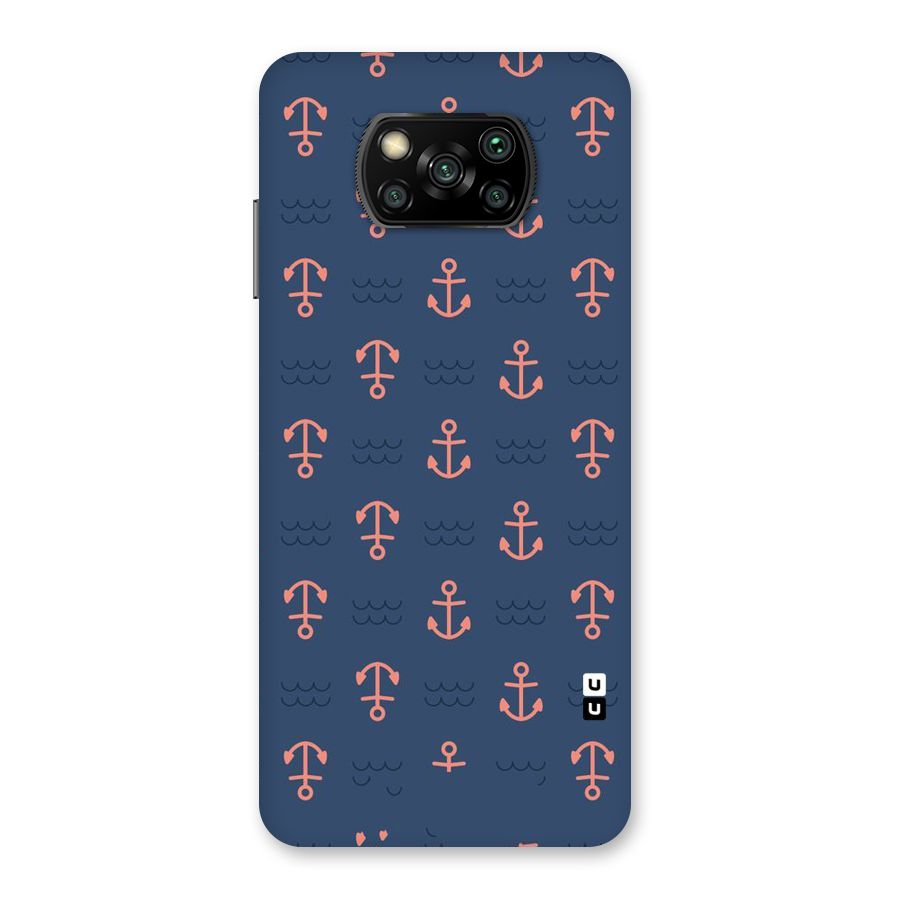 Anchor Sea Blue Back Case for Poco X3