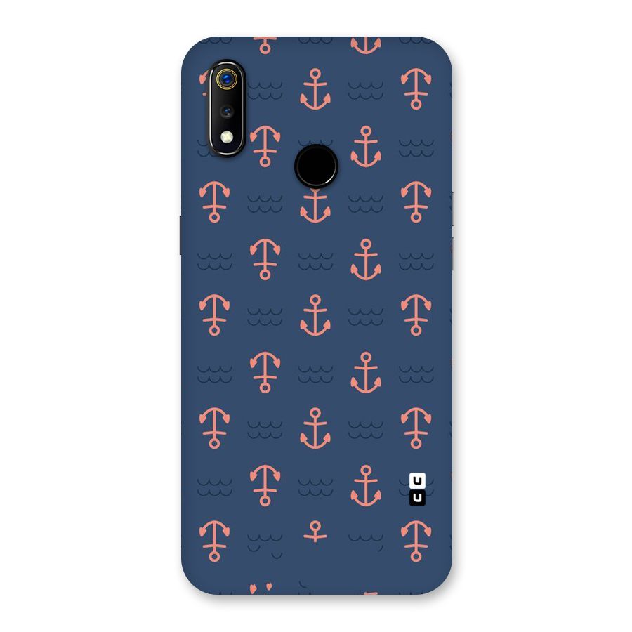 Anchor Sea Blue Back Case for Realme 3