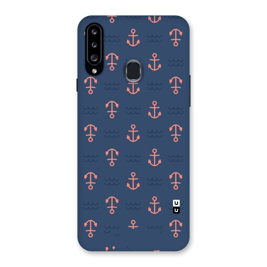 Anchor Sea Blue Back Case for Samsung Galaxy A20s