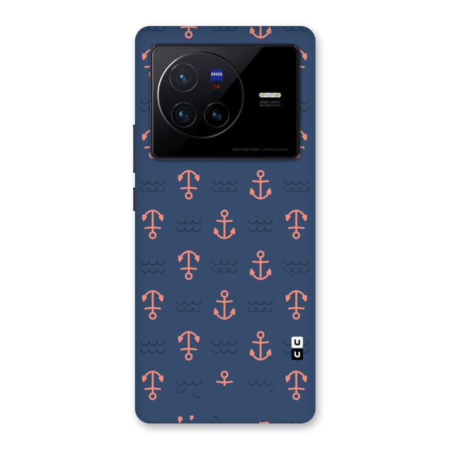 Anchor Sea Blue Back Case for Vivo X80