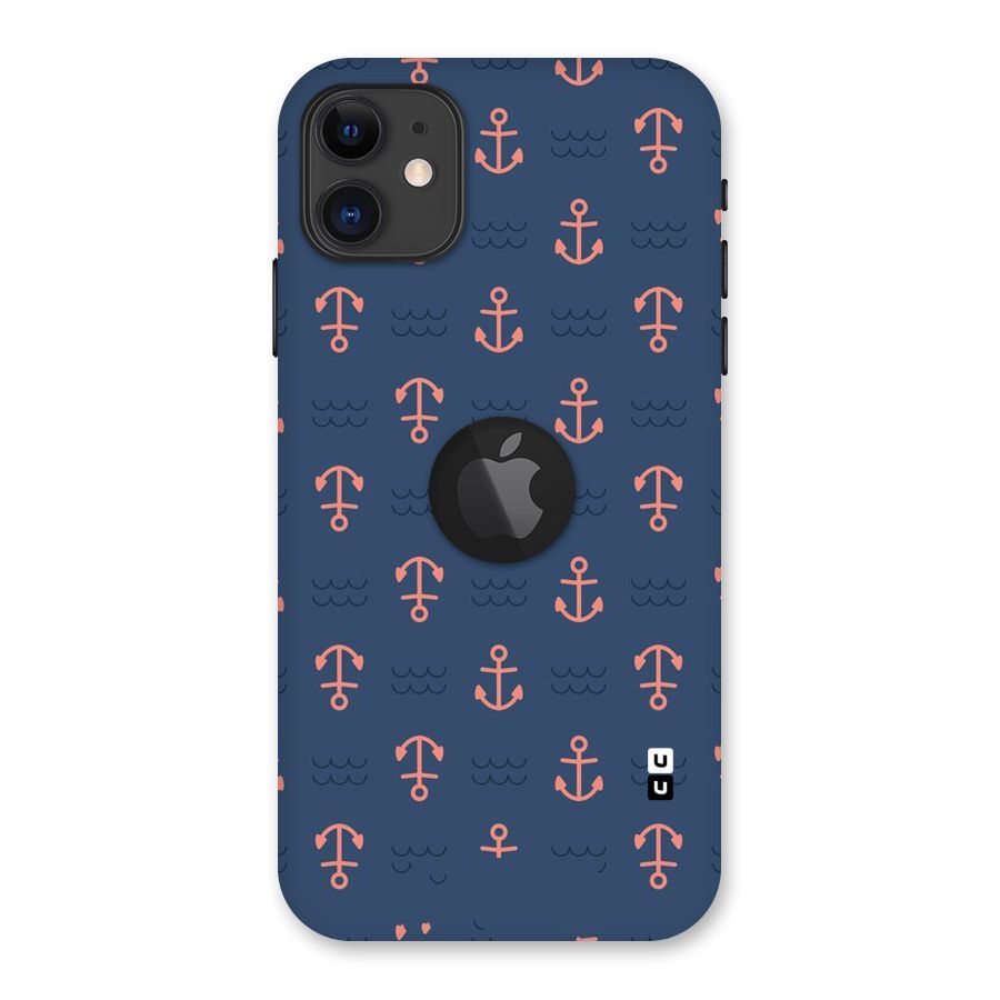 Anchor Sea Blue Back Case for iPhone 11 Logo Cut