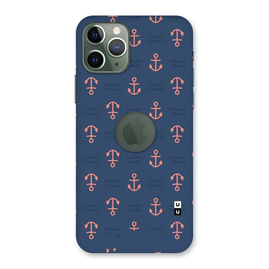 Anchor Sea Blue Back Case for iPhone 11 Pro Logo  Cut