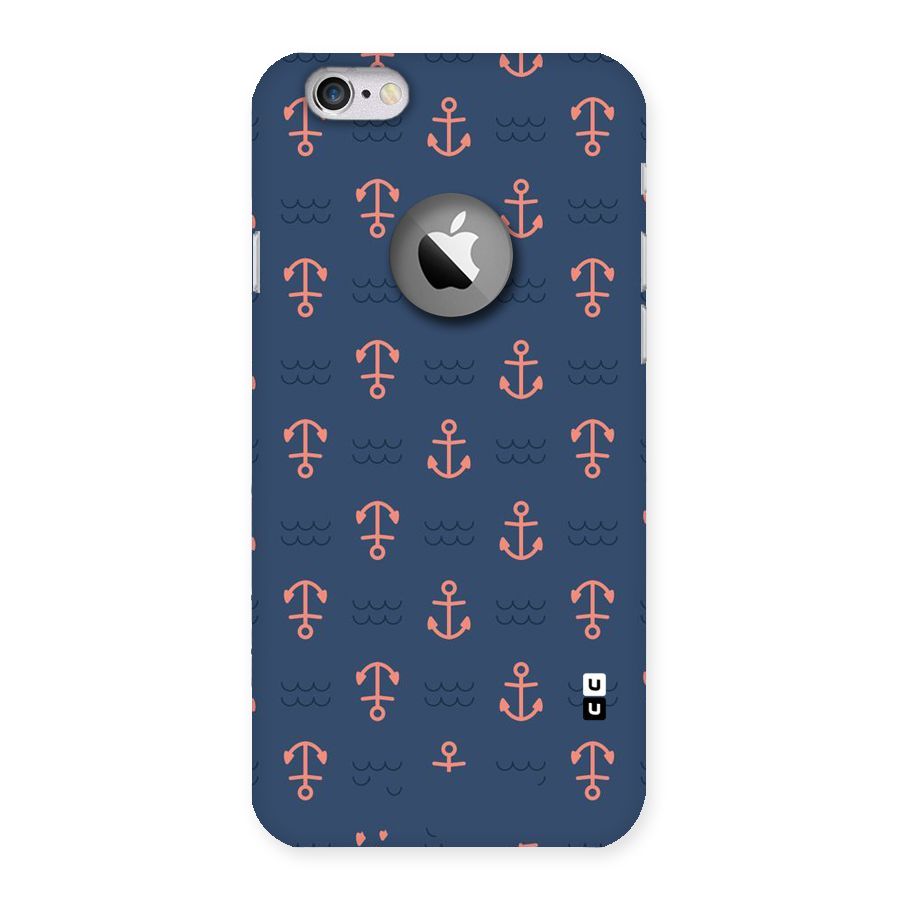 Anchor Sea Blue Back Case for iPhone 6 Logo Cut