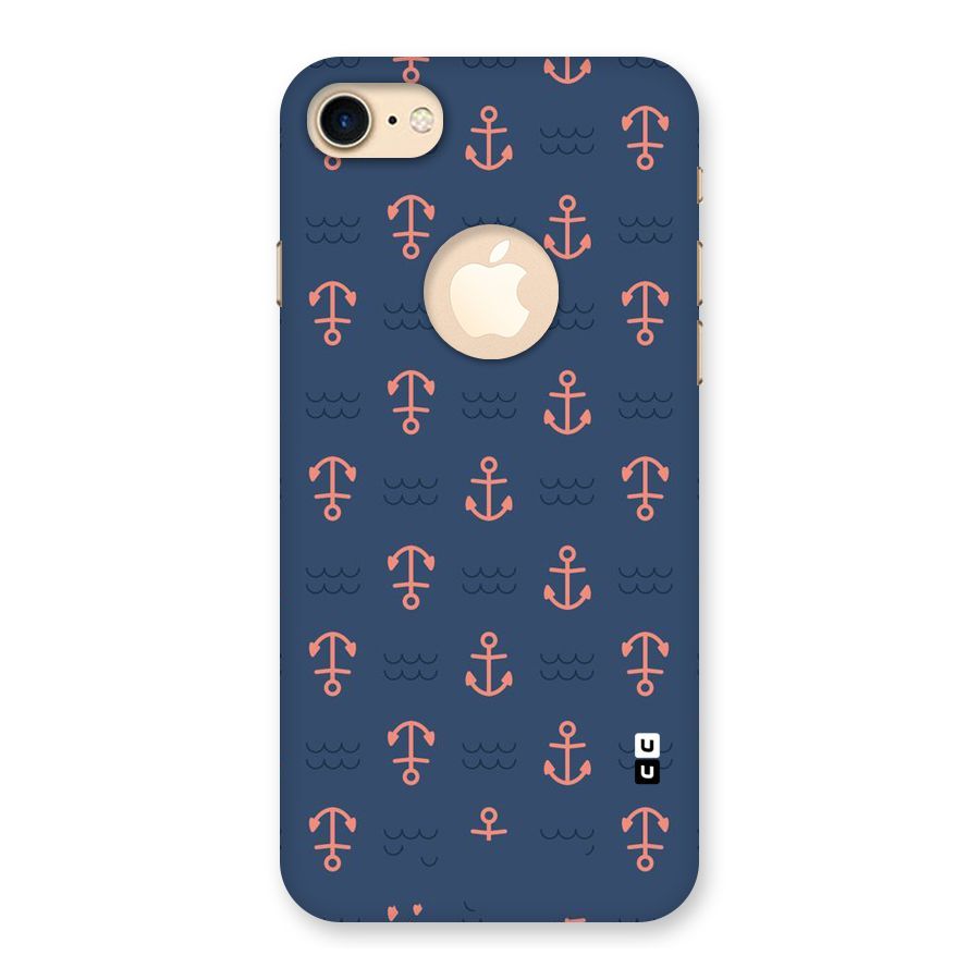 Anchor Sea Blue Back Case for iPhone 7 Logo Cut