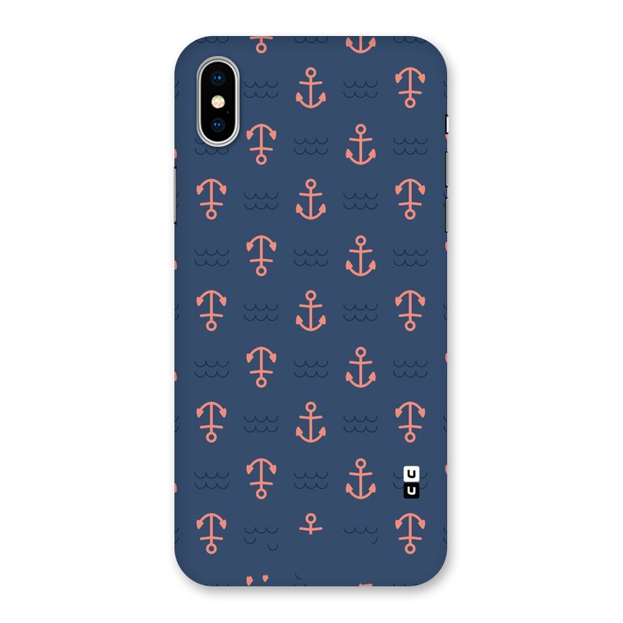 Anchor Sea Blue Back Case for iPhone X
