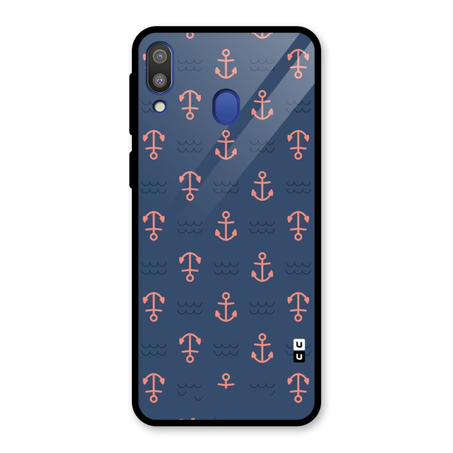 Anchor Sea Blue Glass Back Case for Galaxy M20