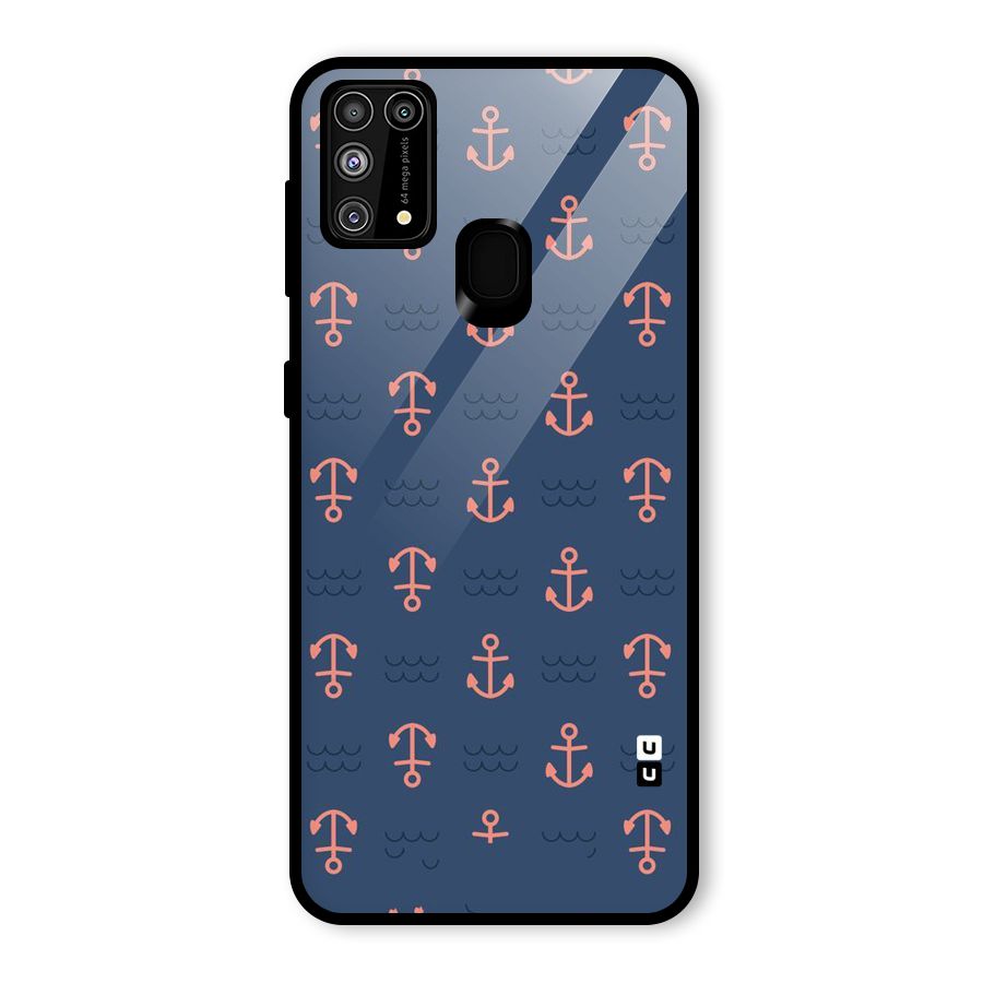 Anchor Sea Blue Glass Back Case for Galaxy M31