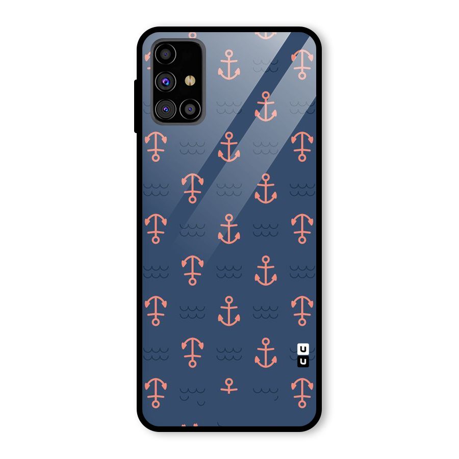Anchor Sea Blue Glass Back Case for Galaxy M31s