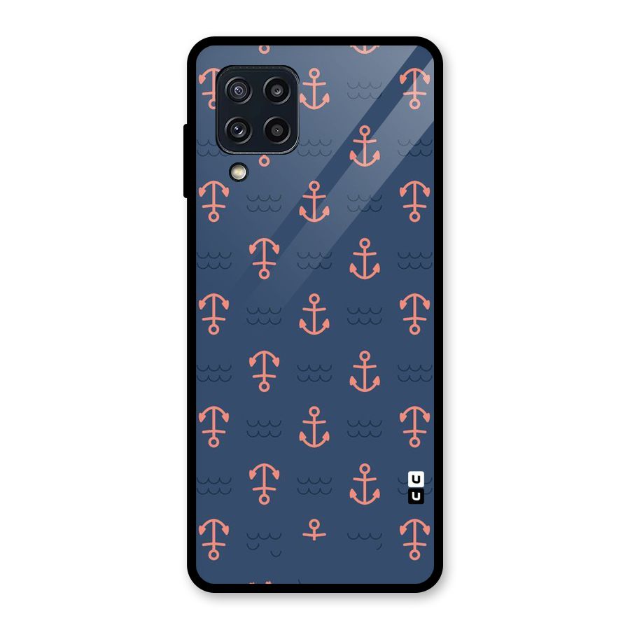 Anchor Sea Blue Glass Back Case for Galaxy M32