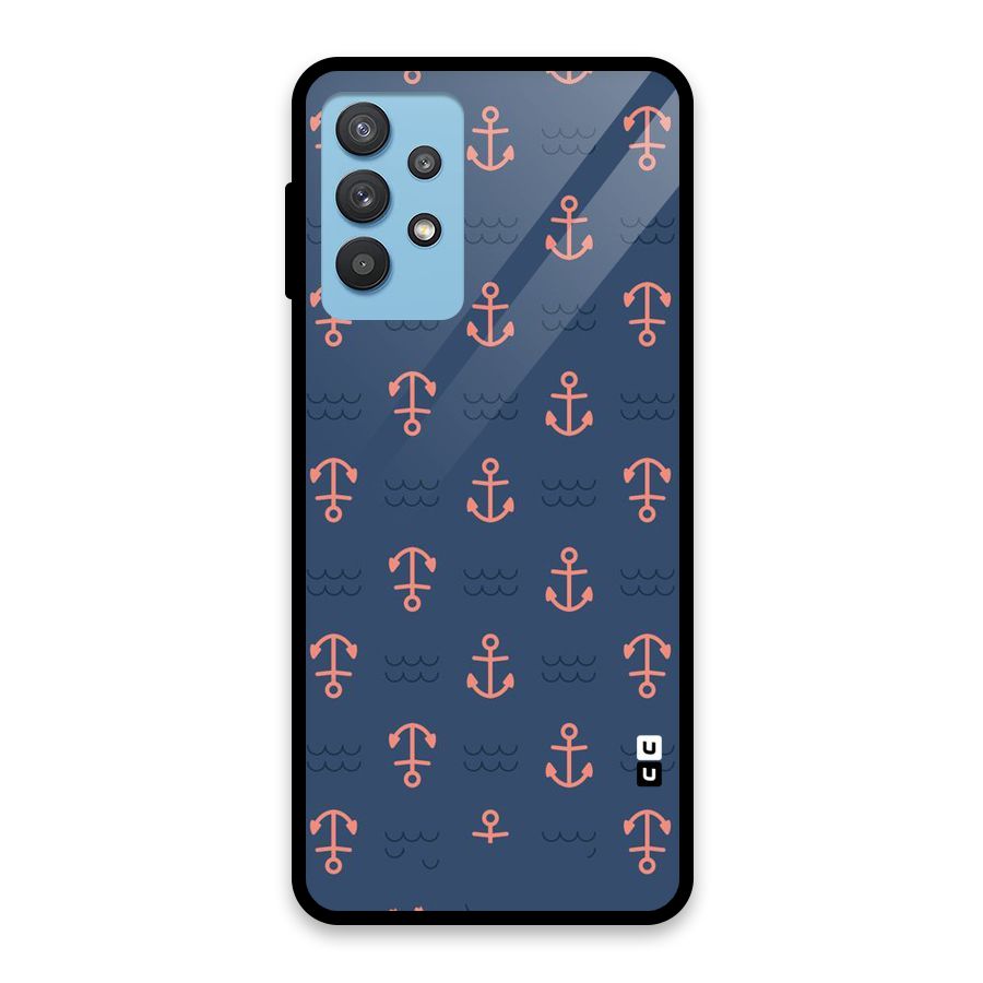 Anchor Sea Blue Glass Back Case for Galaxy M32 5G