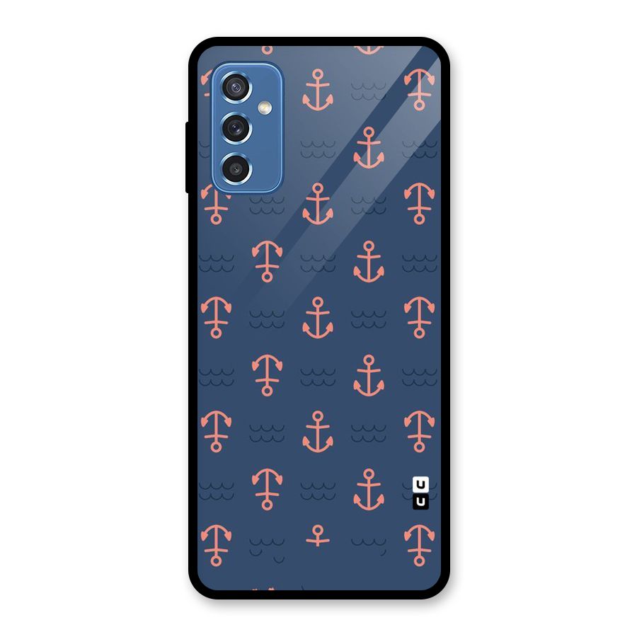 Anchor Sea Blue Glass Back Case for Galaxy M52 5G