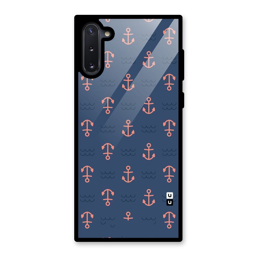 Anchor Sea Blue Glass Back Case for Galaxy Note 10
