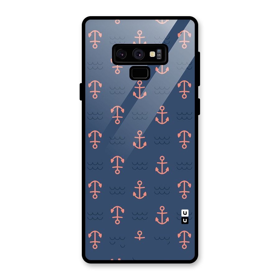 Anchor Sea Blue Glass Back Case for Galaxy Note 9