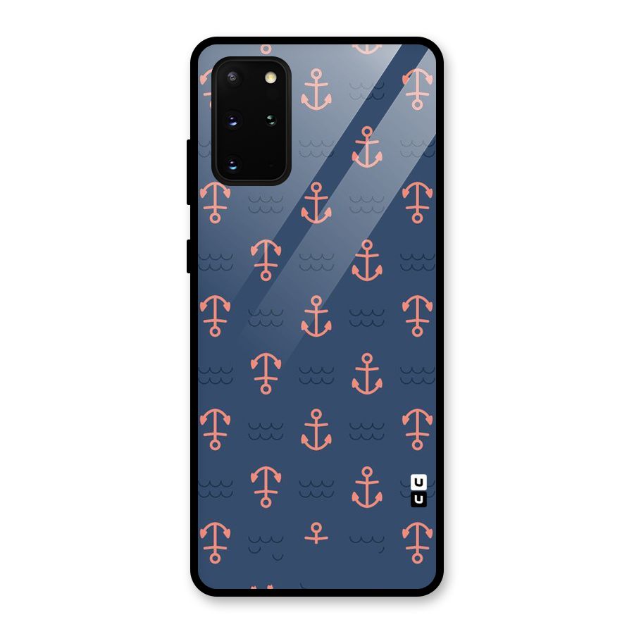 Anchor Sea Blue Glass Back Case for Galaxy S20 Plus