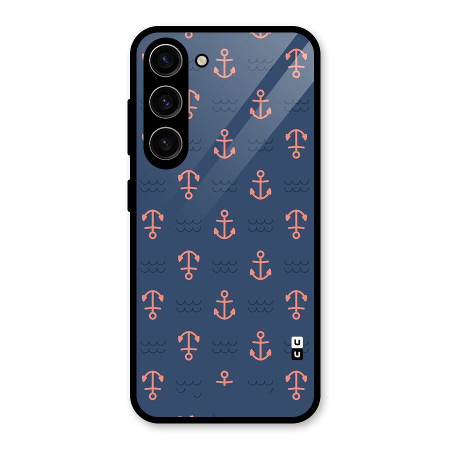 Anchor Sea Blue Glass Back Case for Galaxy S23
