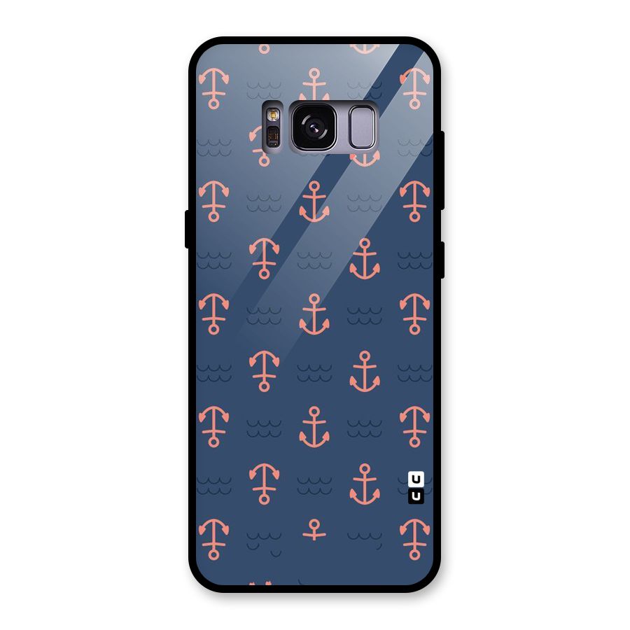 Anchor Sea Blue Glass Back Case for Galaxy S8
