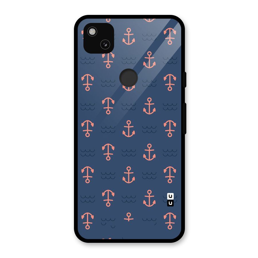 Anchor Sea Blue Glass Back Case for Google Pixel 4a