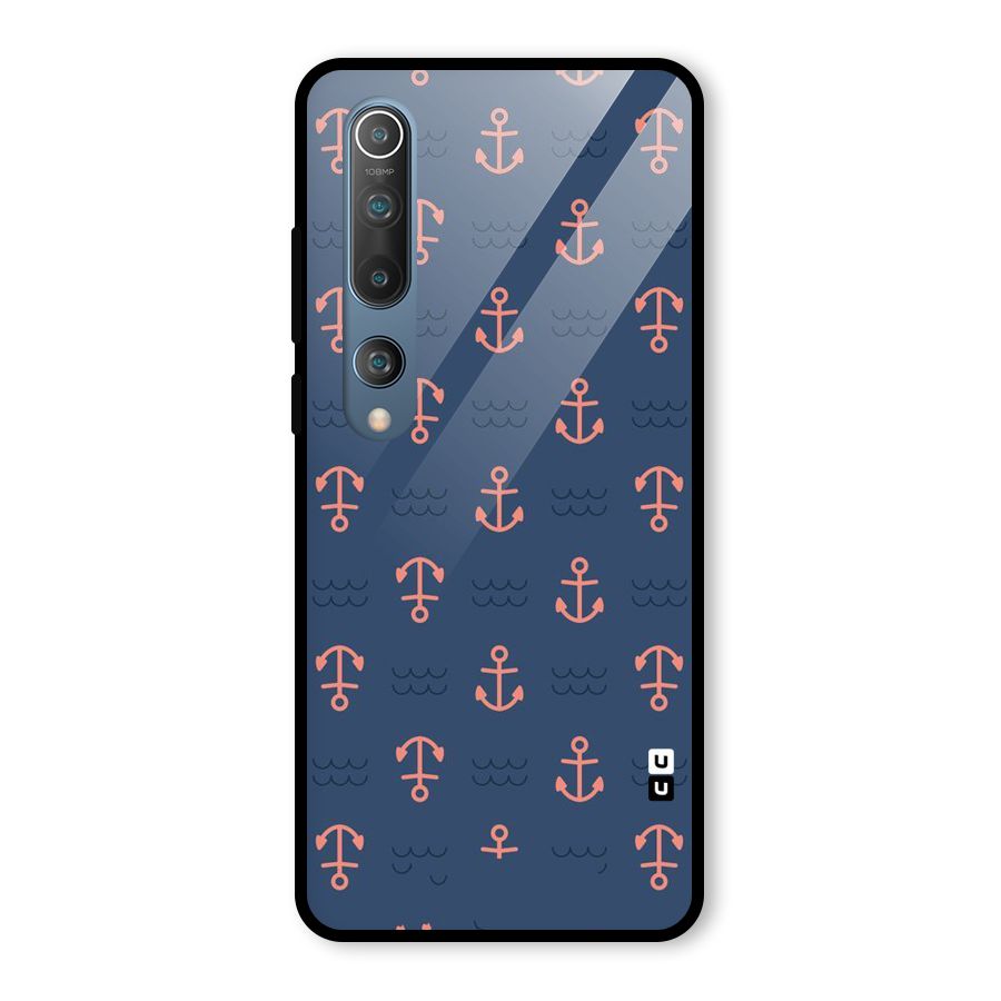 Anchor Sea Blue Glass Back Case for Mi 10