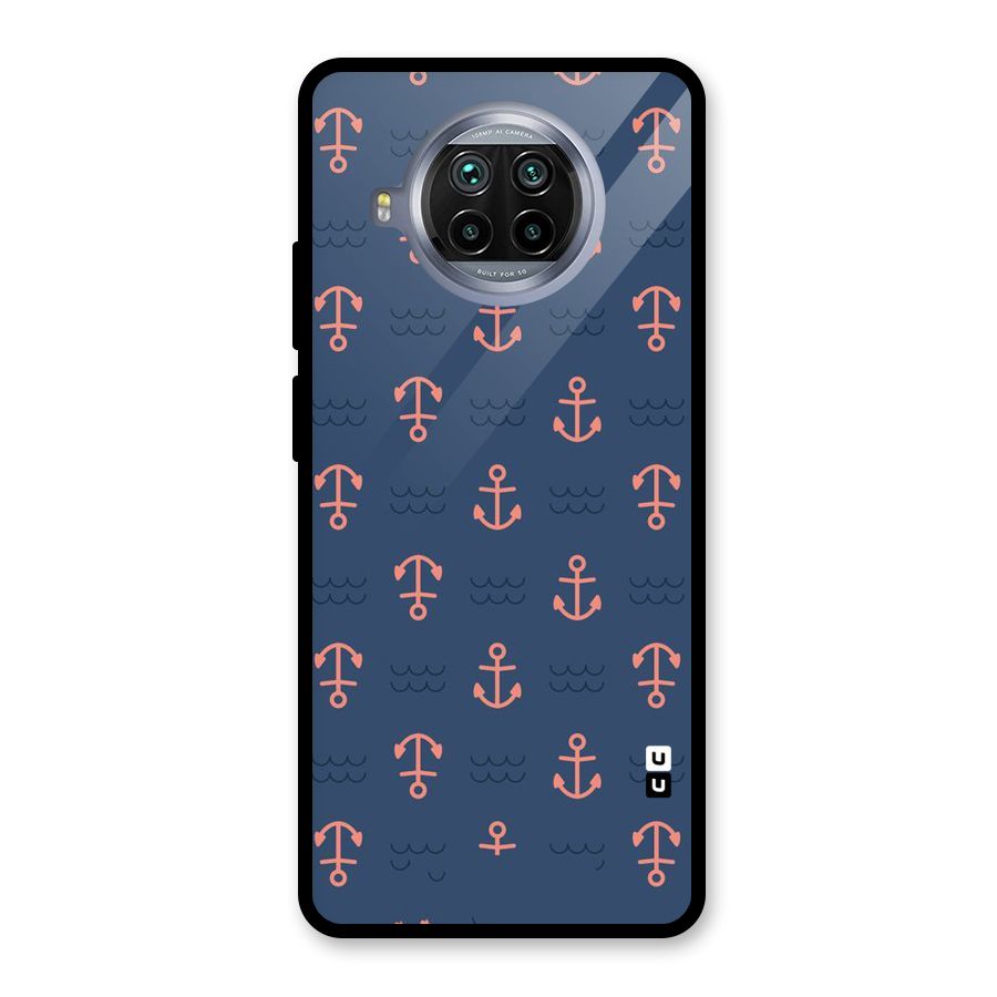 Anchor Sea Blue Glass Back Case for Mi 10i