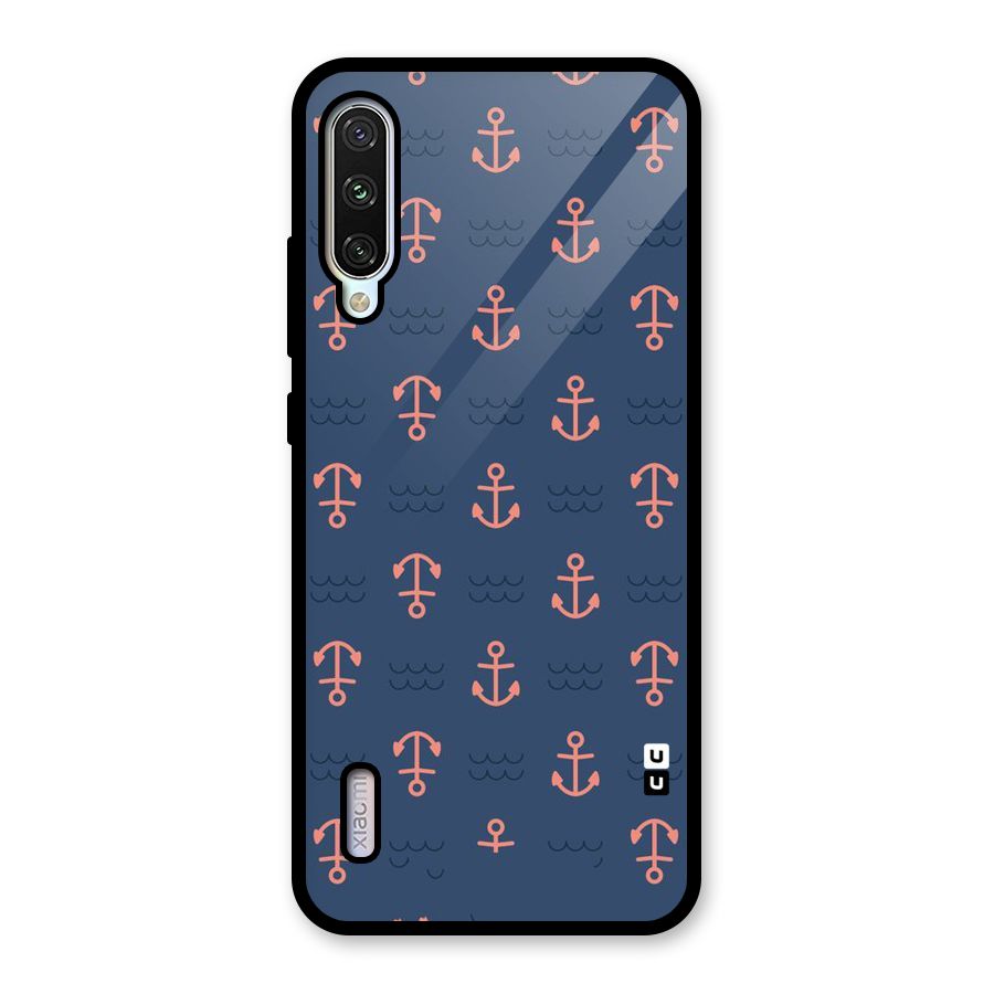 Anchor Sea Blue Glass Back Case for Mi A3