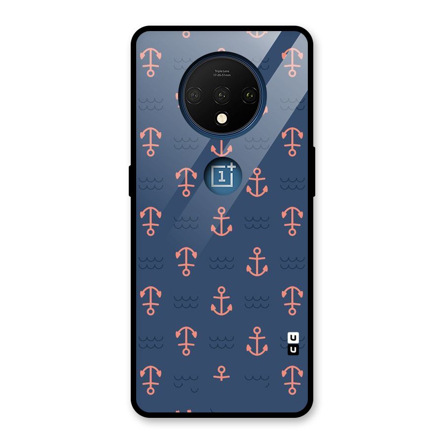 Anchor Sea Blue Glass Back Case for OnePlus 7T