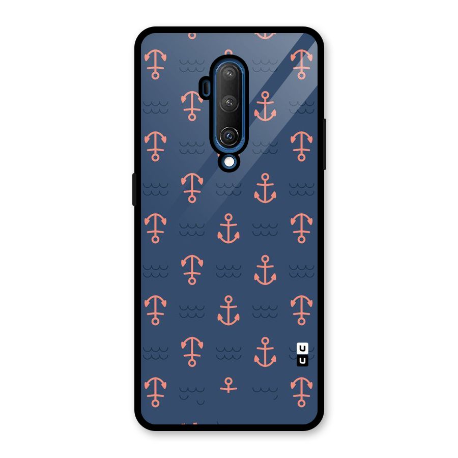 Anchor Sea Blue Glass Back Case for OnePlus 7T Pro