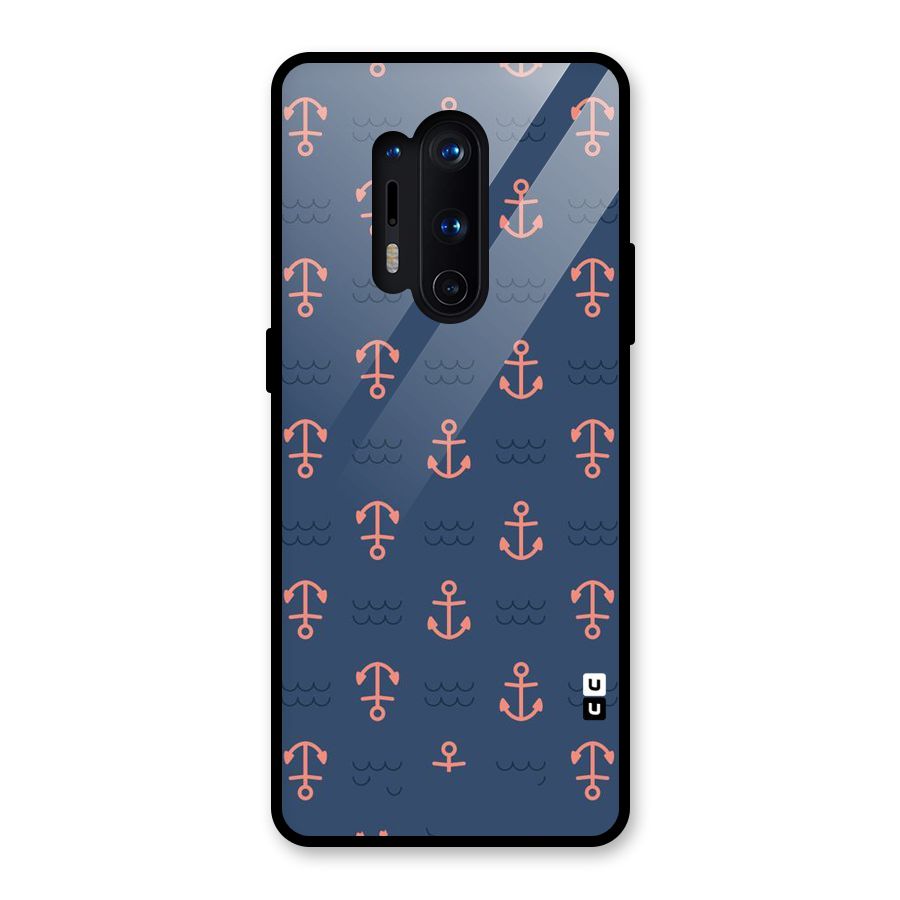 Anchor Sea Blue Glass Back Case for OnePlus 8 Pro