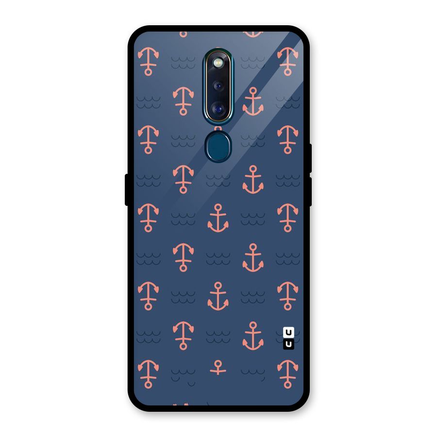 Anchor Sea Blue Glass Back Case for Oppo F11 Pro