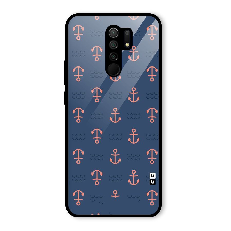 Anchor Sea Blue Glass Back Case for Poco M2