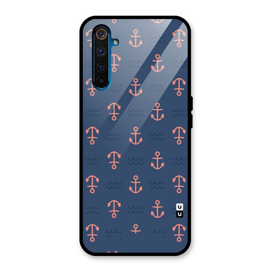 Anchor Sea Blue Glass Back Case for Realme 6 Pro