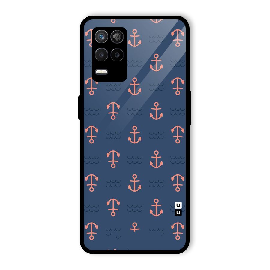 Anchor Sea Blue Glass Back Case for Realme 8 5G
