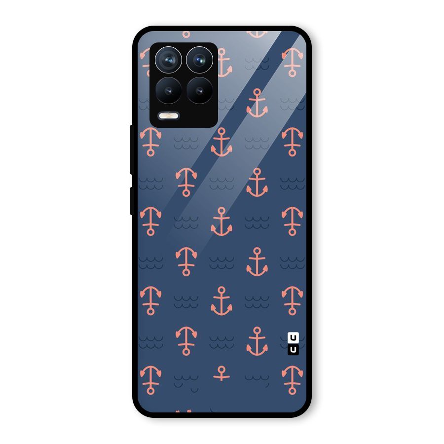 Anchor Sea Blue Glass Back Case for Realme 8 Pro