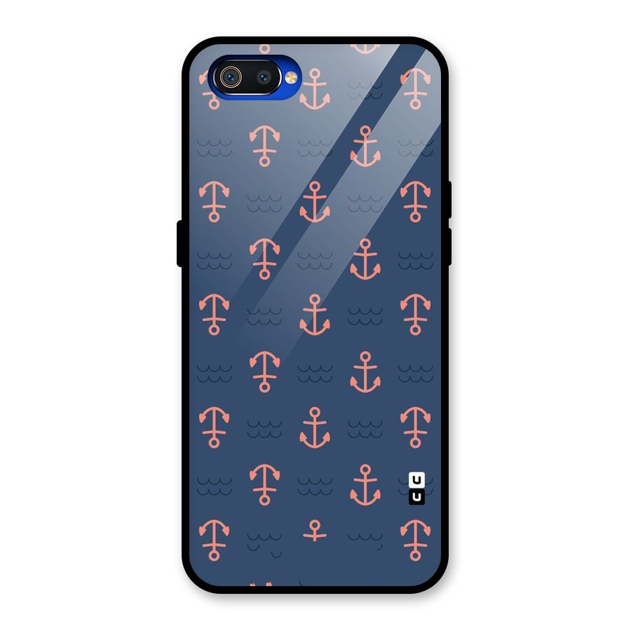 Anchor Sea Blue Glass Back Case for Realme C2
