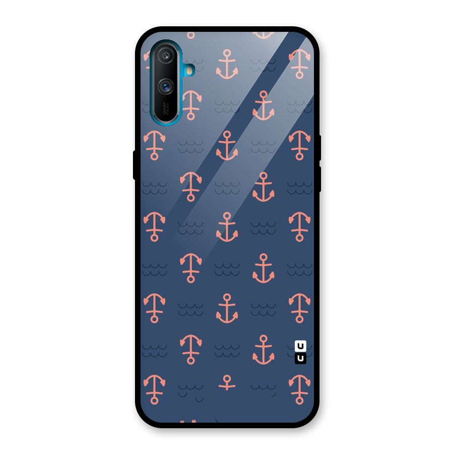 Anchor Sea Blue Glass Back Case for Realme C3