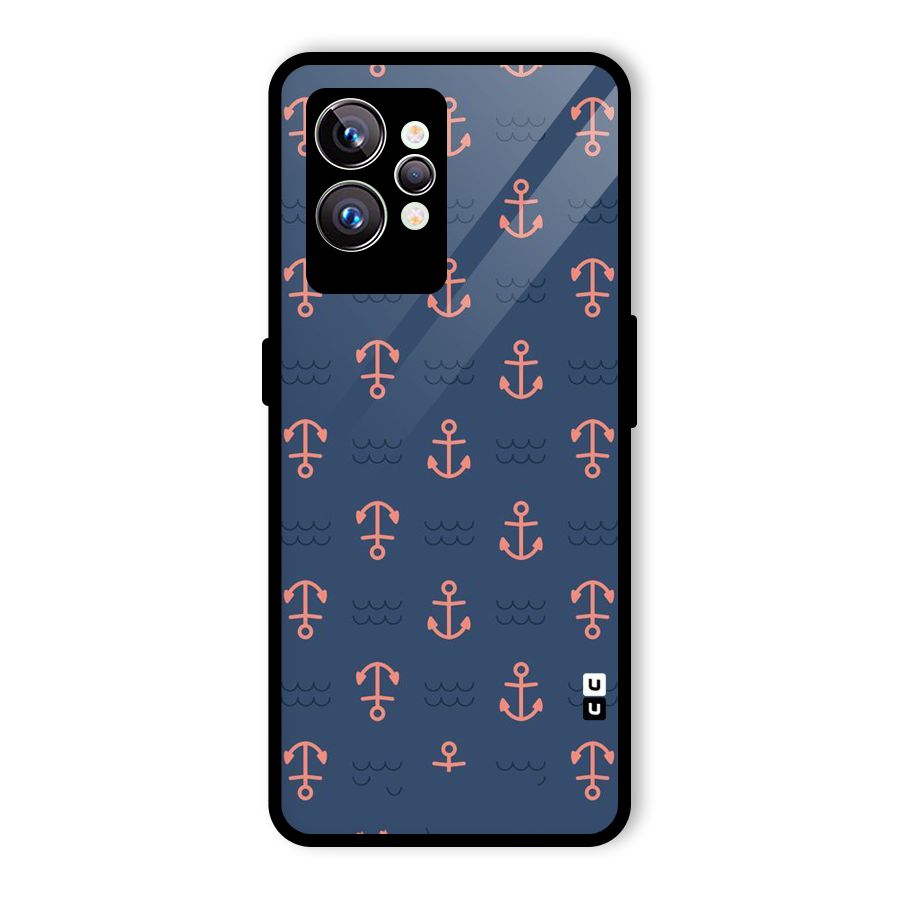 Anchor Sea Blue Glass Back Case for Realme GT2 Pro