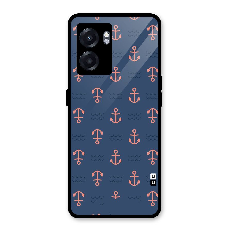 Anchor Sea Blue Glass Back Case for Realme Narzo 50 5G