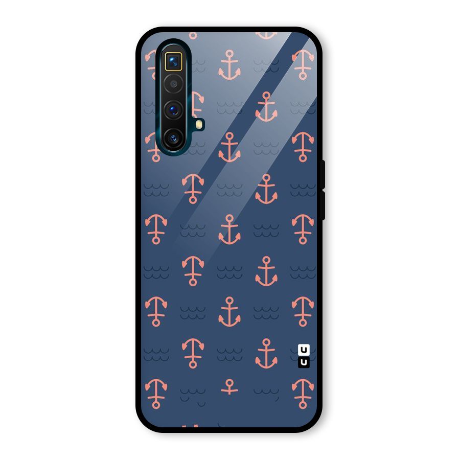 Anchor Sea Blue Glass Back Case for Realme X3 SuperZoom