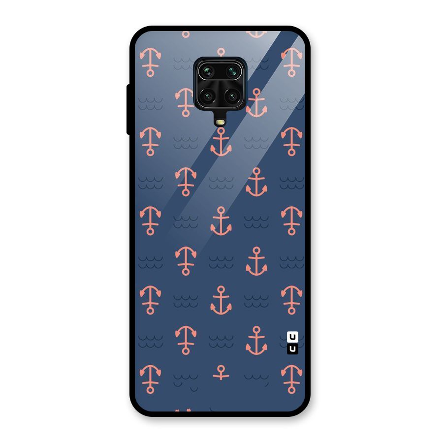 Anchor Sea Blue Glass Back Case for Redmi Note 10 Lite