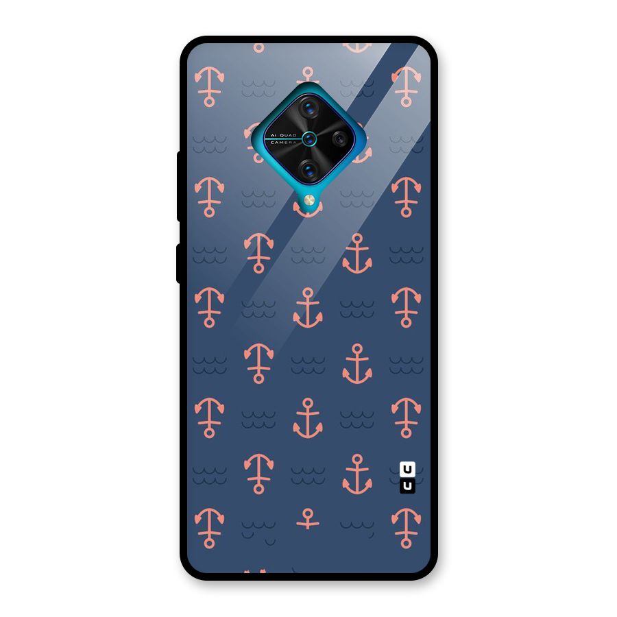 Anchor Sea Blue Glass Back Case for Vivo S1 Pro